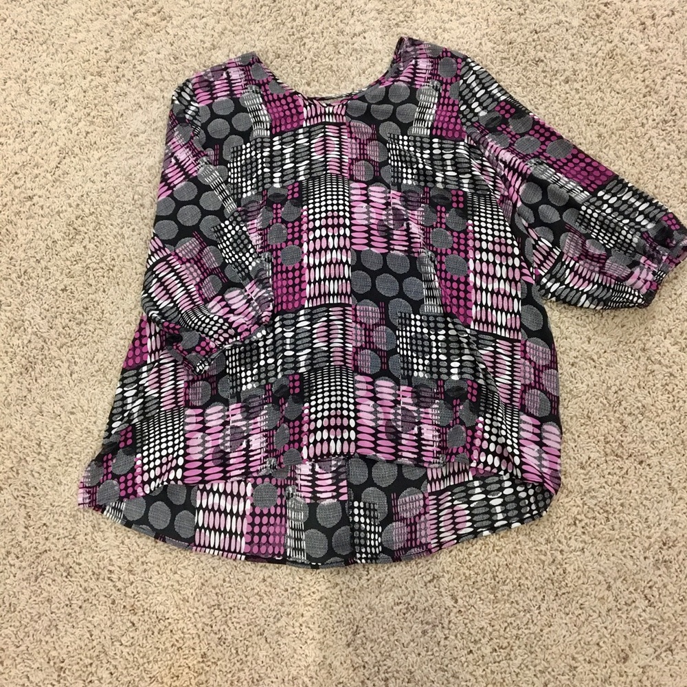 Plus Size 18 Black Print Top